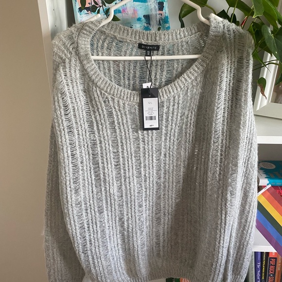 Dynamite Ladder Stitch Sheer Wool Sweater - Picture 3 of 5